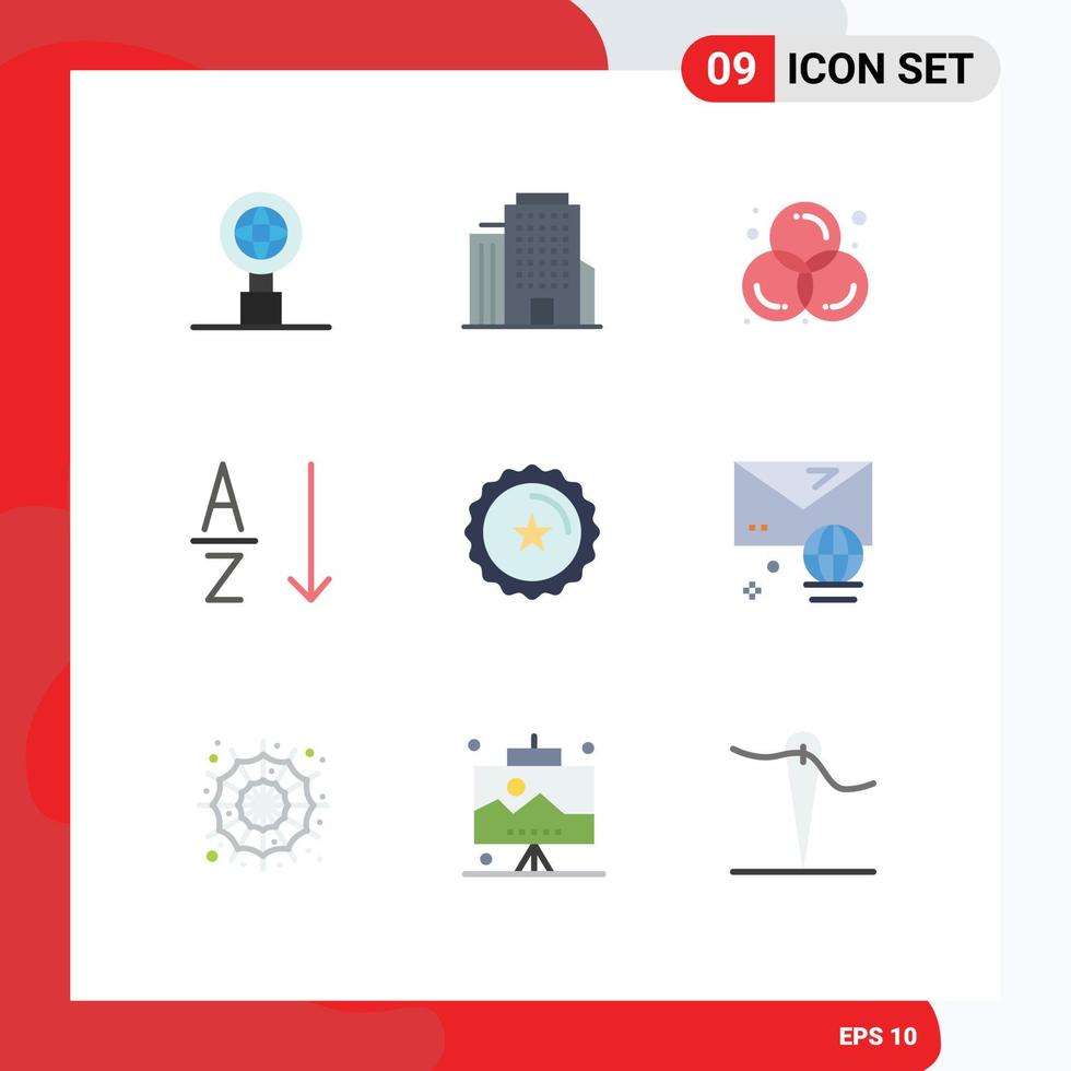 Group of 9 Modern Flat Colors Set for shop discount color badge order Editable Vector Design Elements