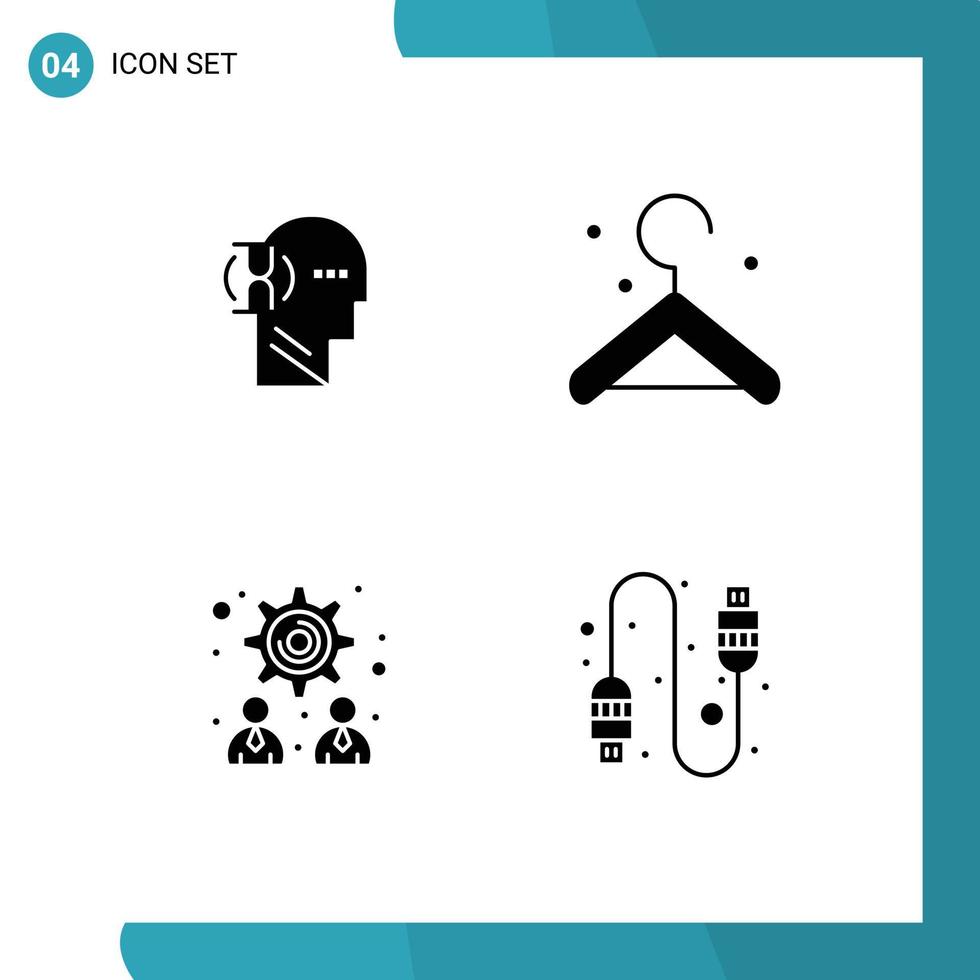 Set of Commercial Solid Glyphs pack for wait cable male management usb Editable Vector Design Elements
