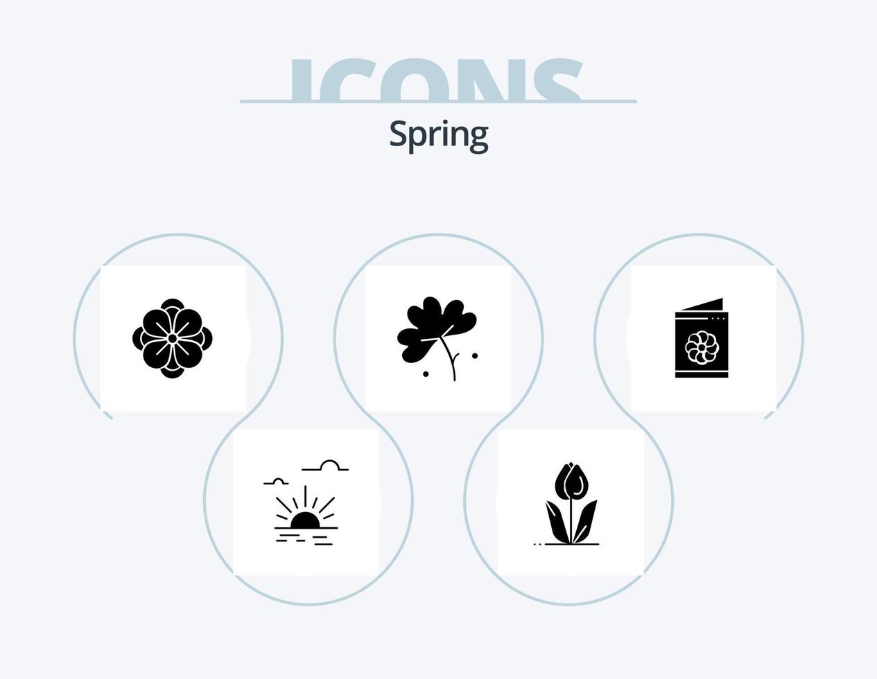 primavera glifo icono paquete 5 5 icono diseño. . saludo tarjeta. Rosa. tarjeta. primavera flor vector