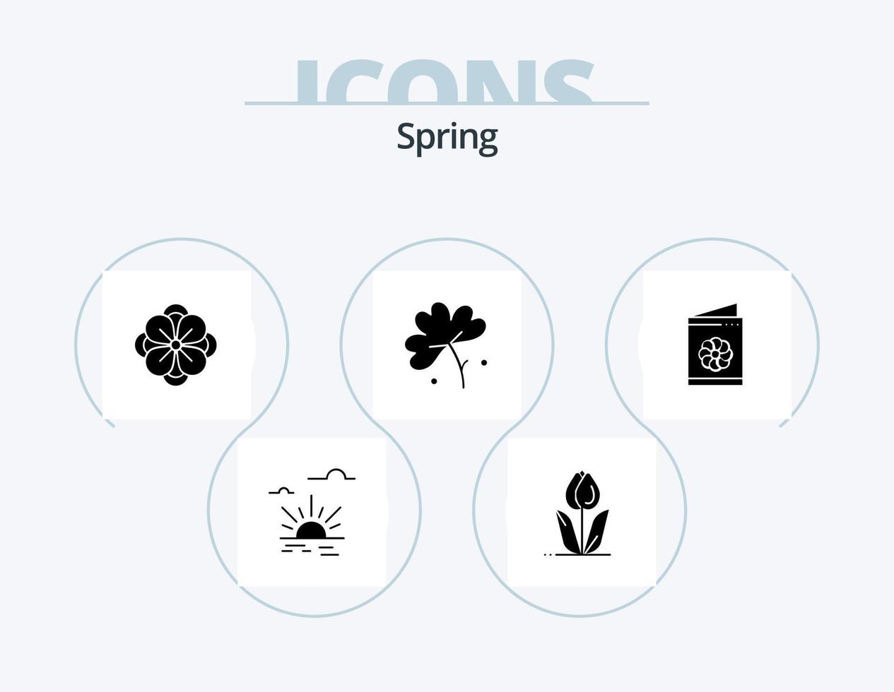Spring Glyph Icon Pack 5 Icon Design. . greeting card. rose. card. spring flower vector