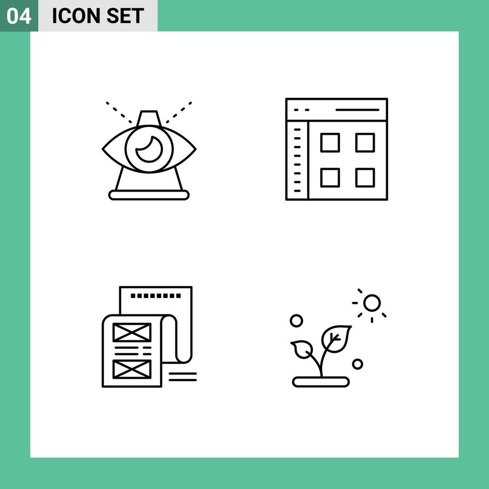 Modern Set of 4 Filledline Flat Colors and symbols such as business web of communication file Editable Vector Design Elements