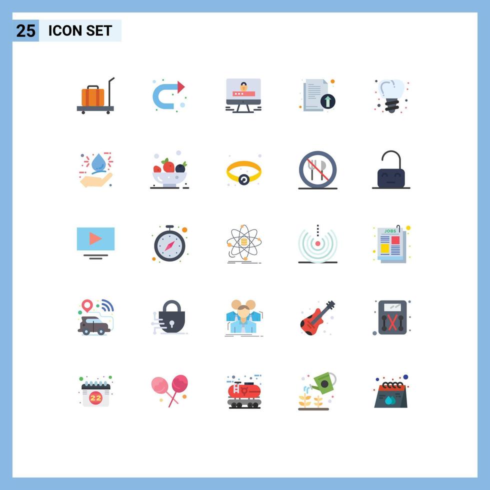 Pack of 25 creative Flat Colors of screw literature computer file documents Editable Vector Design Elements