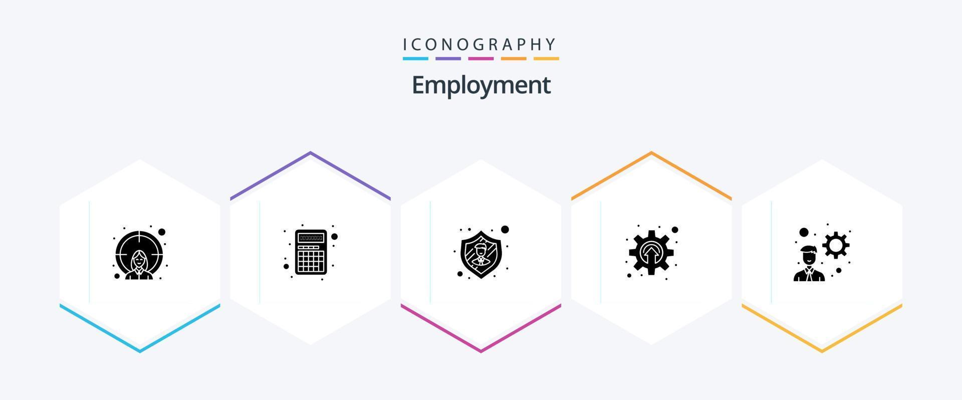 Employment 25 Glyph icon pack including startup. developer. employee. mechanism. development vector