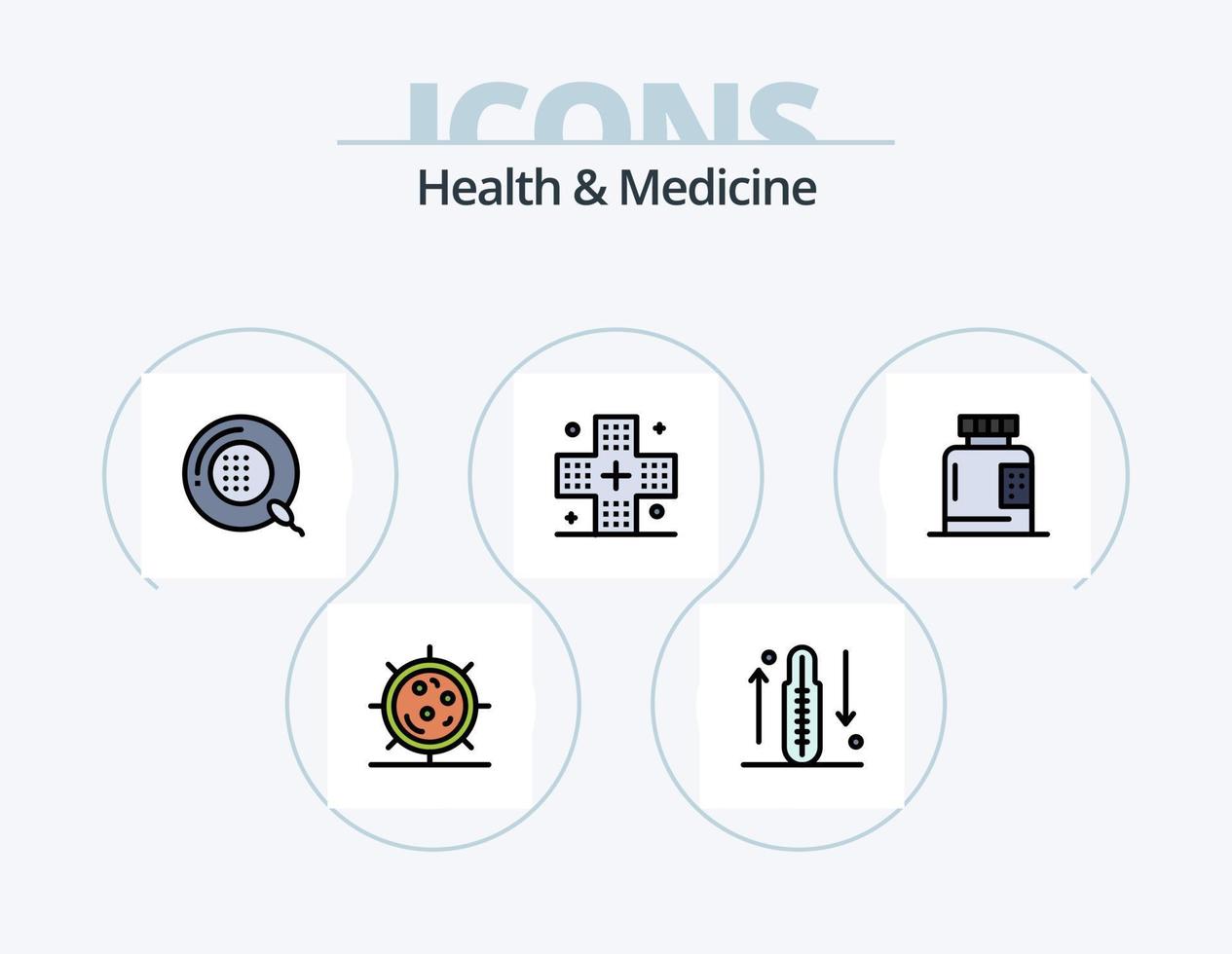 salud y medicina línea lleno icono paquete 5 5 icono diseño. forma. enfermedad. forma. masculino. aptitud vector