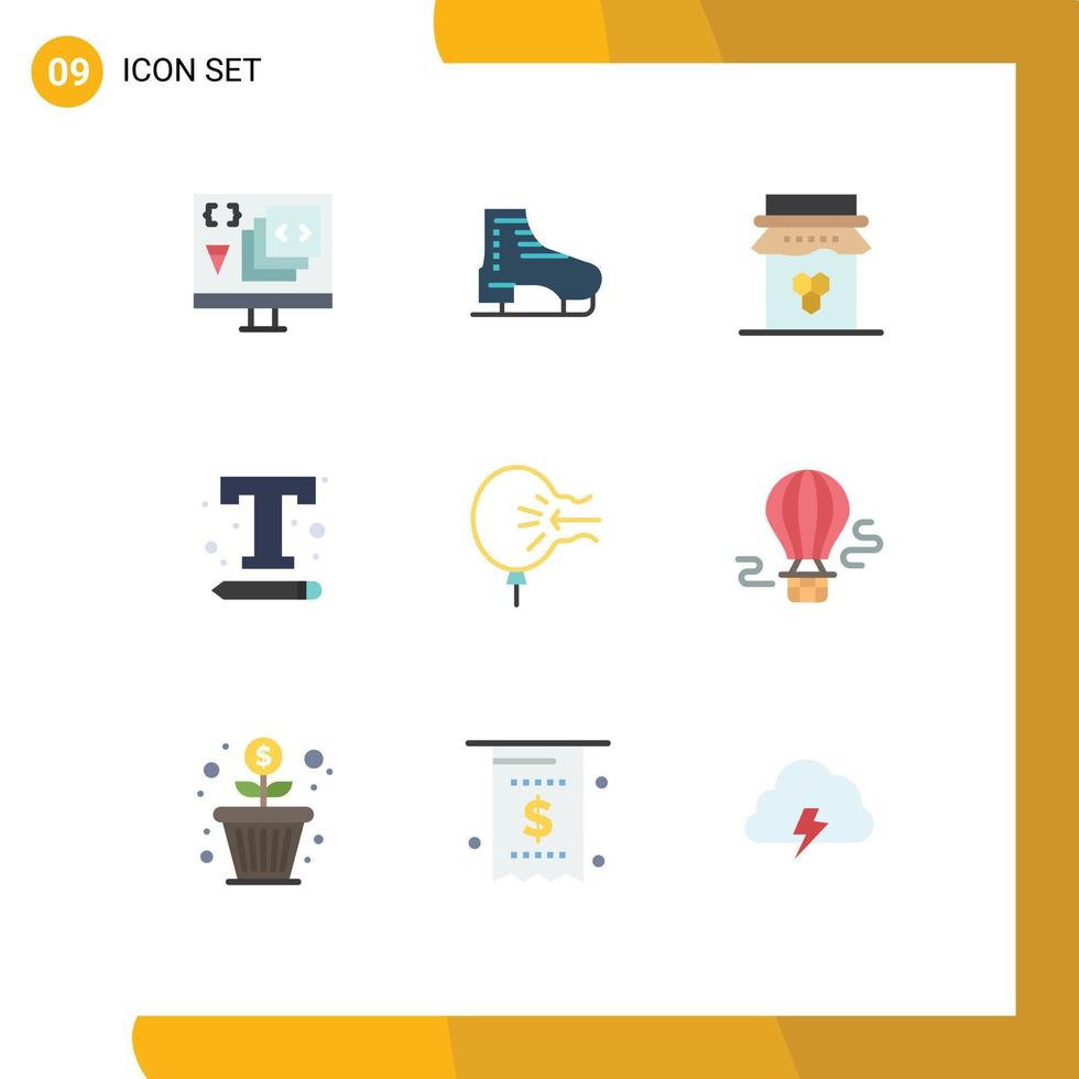 Flat Color Pack of 9 Universal Symbols of text font skates thanksgiving jam Editable Vector Design Elements