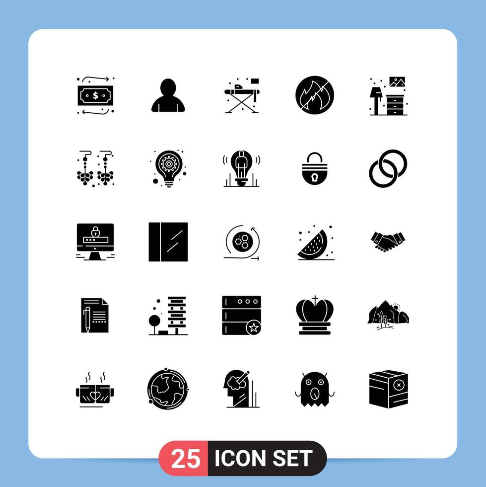 25 Creative Icons Modern Signs and Symbols of drop furniture iron living no Editable Vector Design Elements