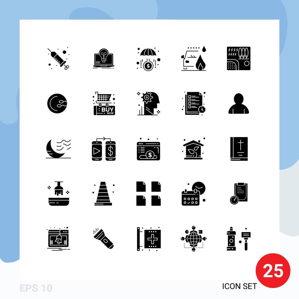 Set of 25 Modern UI Icons Symbols Signs for forest fire file car investment Editable Vector Design Elements