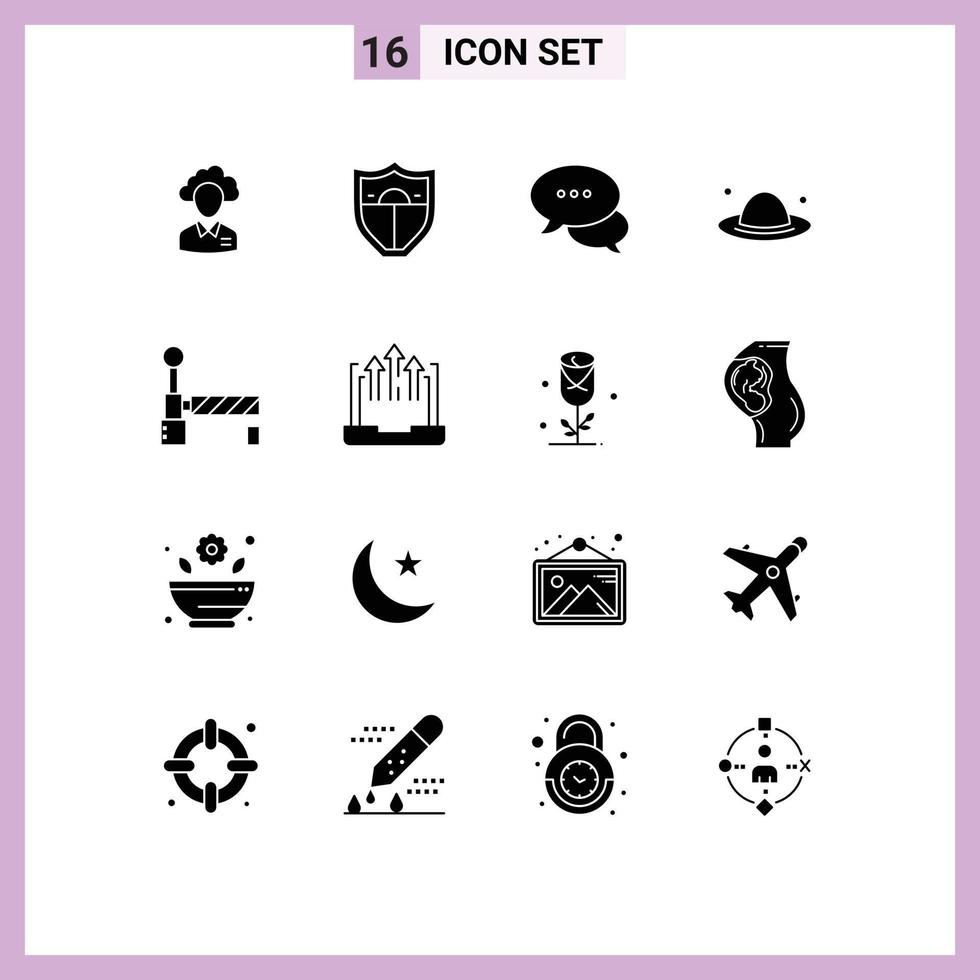 Stock Vector Icon Pack of 16 Line Signs and Symbols for spring fashion security cap message Editable Vector Design Elements