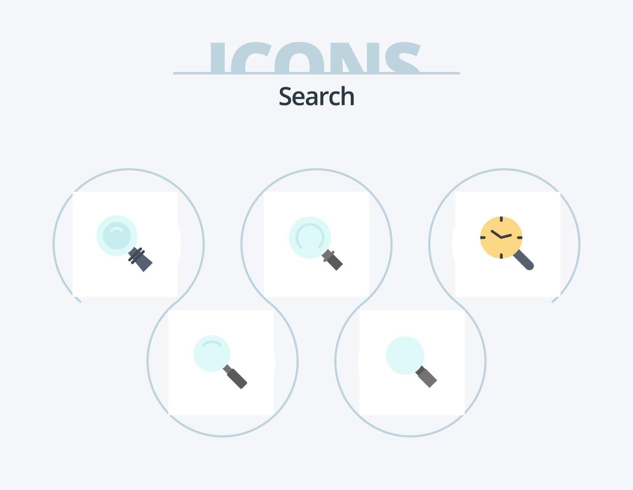 buscar plano icono paquete 5 5 icono diseño. . investigación. vector