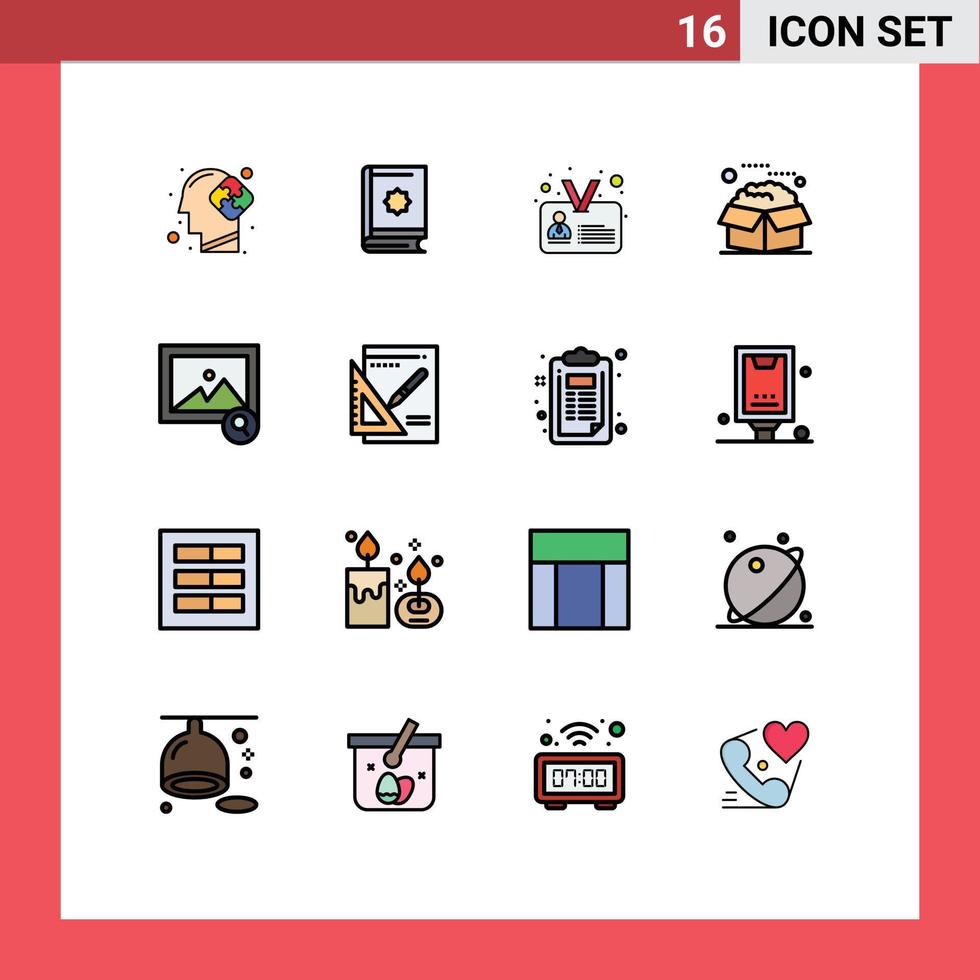 conjunto de dieciséis moderno ui íconos símbolos señales para Servicio producto estrella abierto usuario editable creativo vector diseño elementos
