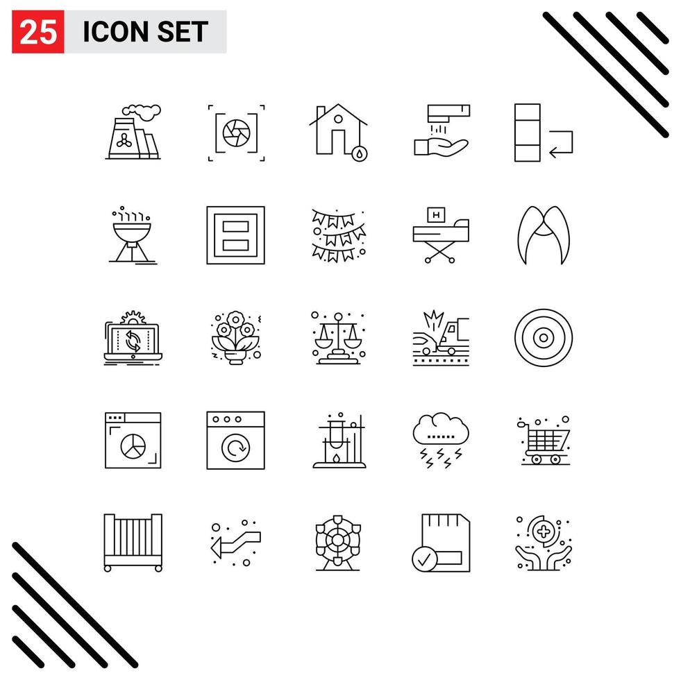 valores vector icono paquete de 25 línea señales y símbolos para datos limpieza edificios lavar casa editable vector diseño elementos