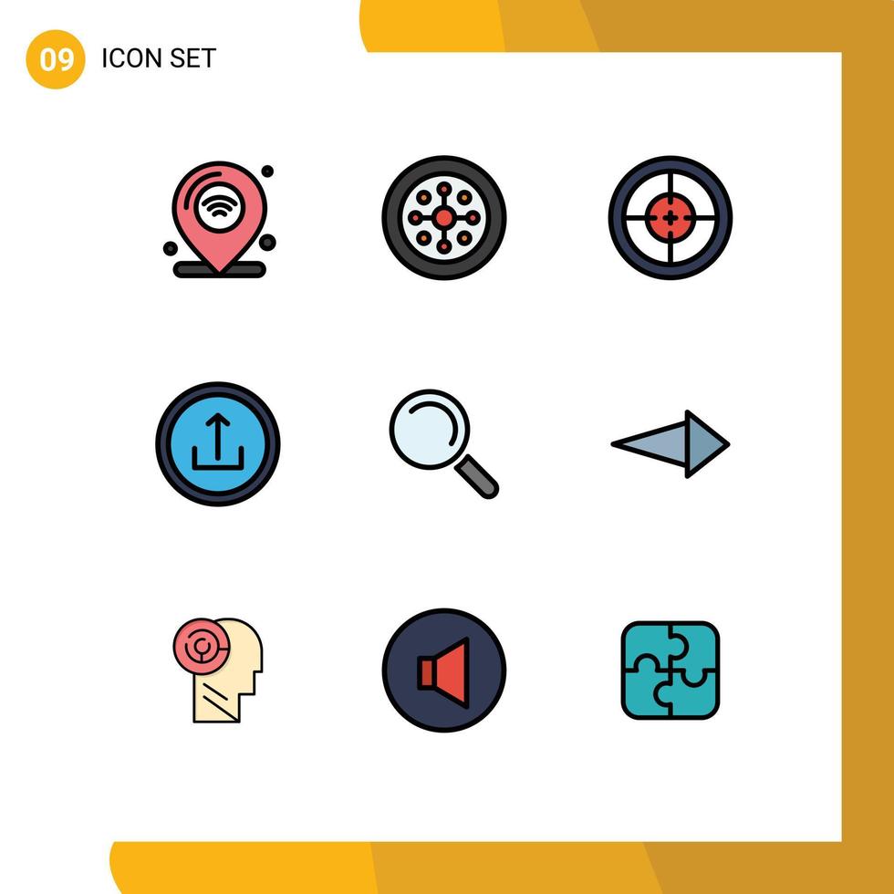 Modern Set of 9 Filledline Flat Colors Pictograph of mobile basic shield application soldier Editable Vector Design Elements