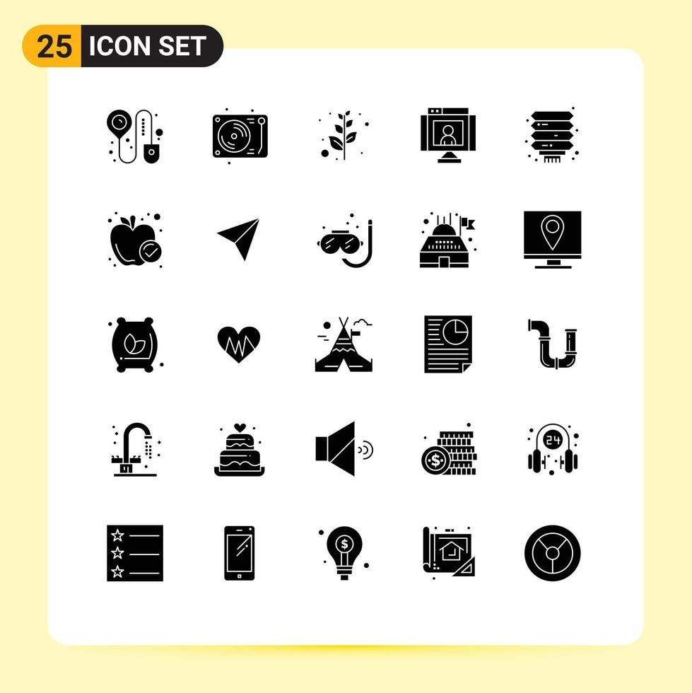 Mobile Interface Solid Glyph Set of 25 Pictograms of lantern china olive webcam technology Editable Vector Design Elements