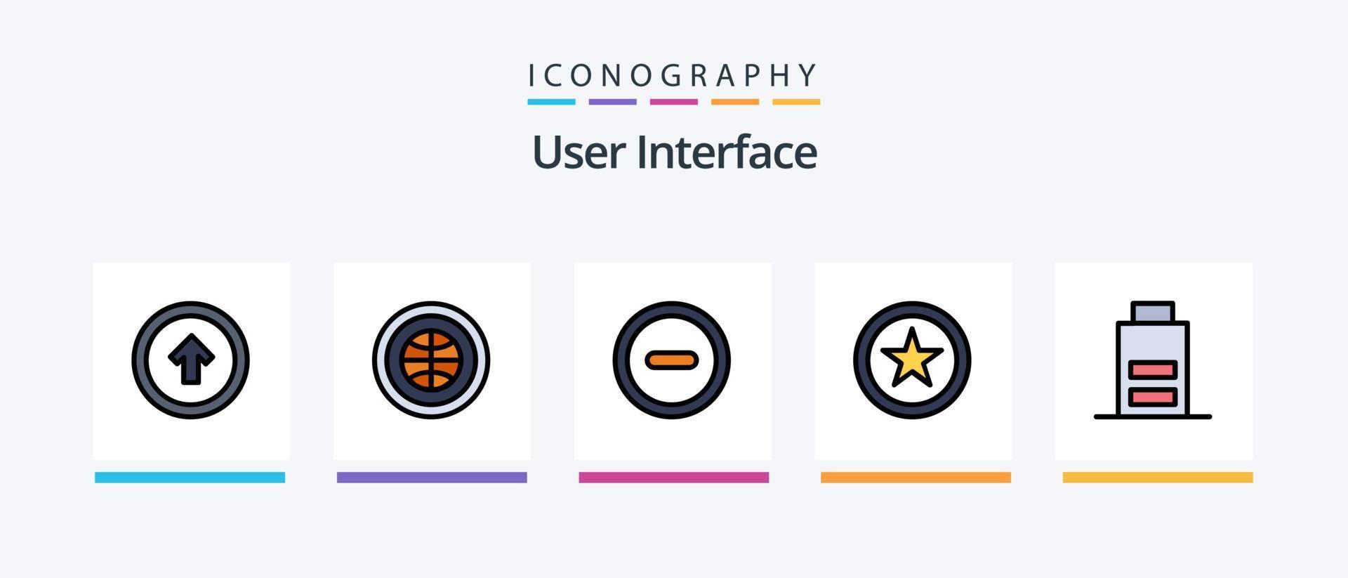 User Interface Line Filled 5 Icon Pack Including user. arrow. button. user. favorite. Creative Icons Design vector