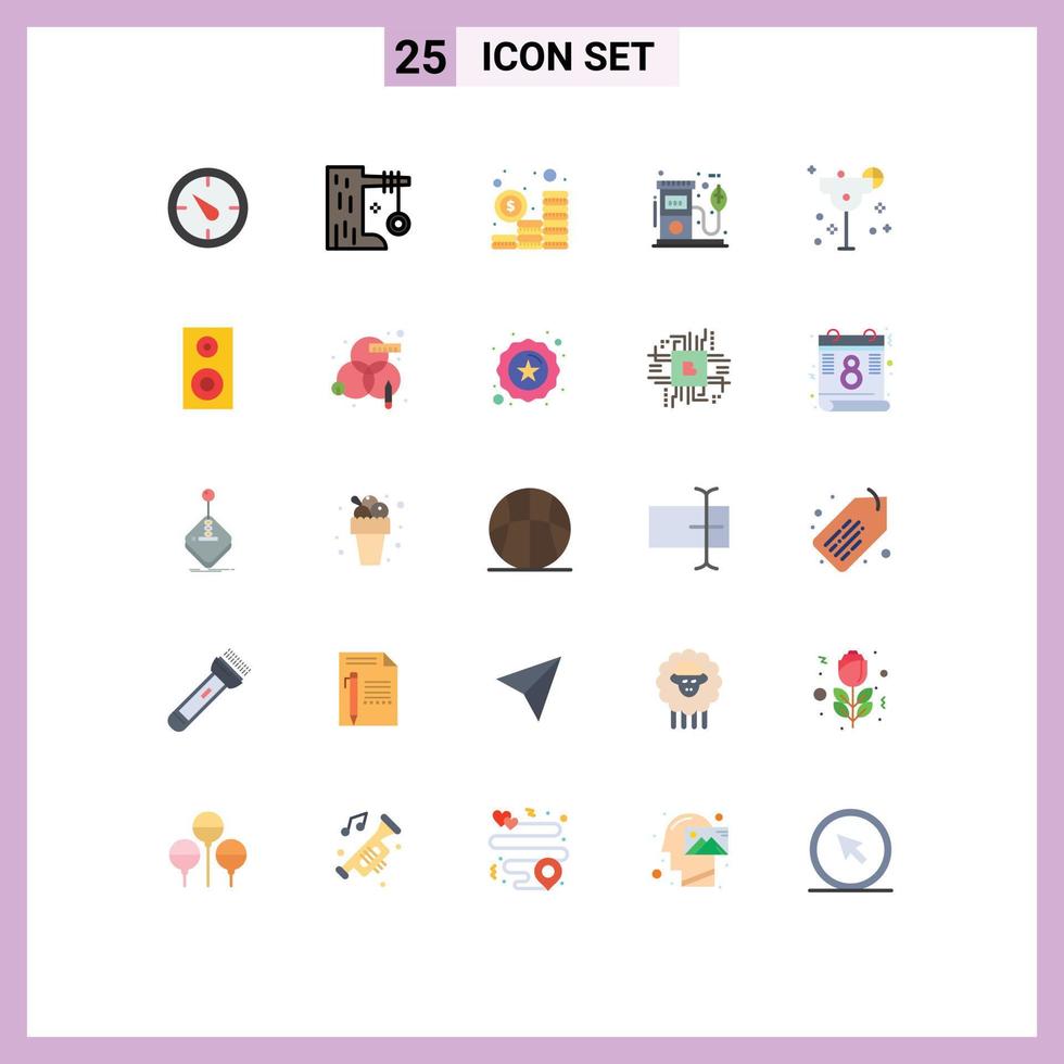 Modern Set of 25 Flat Colors and symbols such as cocktail pump budget oil eco Editable Vector Design Elements