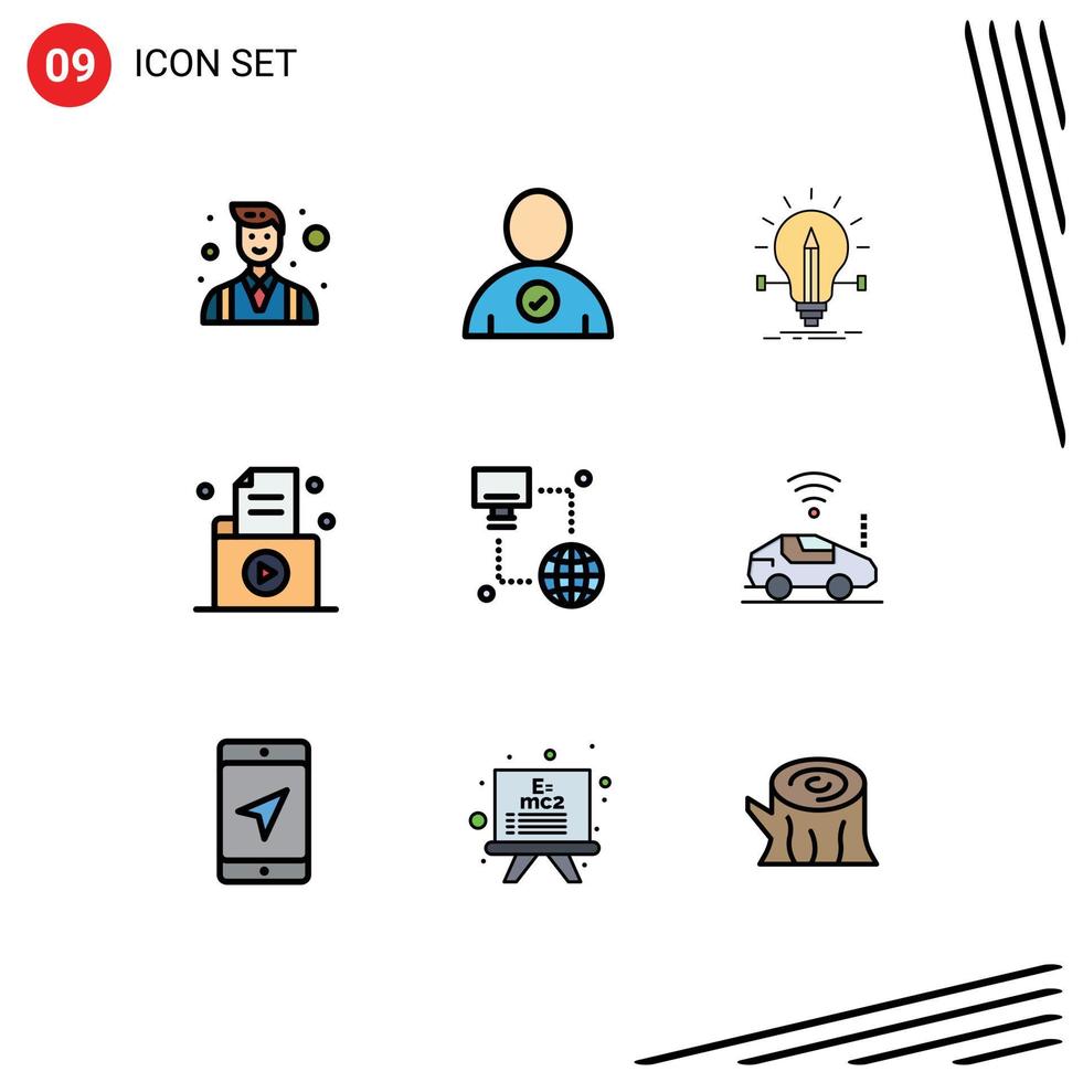 9 Creative Icons Modern Signs and Symbols of internet office creative folder document Editable Vector Design Elements