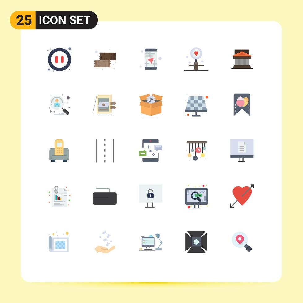 Universal Icon Symbols Group of 25 Modern Flat Colors of wedding love mobile heart travel Editable Vector Design Elements