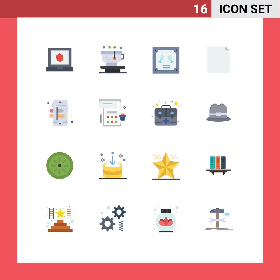 16 Universal Flat Colors Set for Web and Mobile Applications calendar creative envelope mobile file Editable Pack of Creative Vector Design Elements