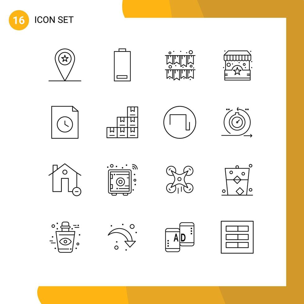 16 Creative Icons Modern Signs and Symbols of file stand low shopping ecommerce Editable Vector Design Elements
