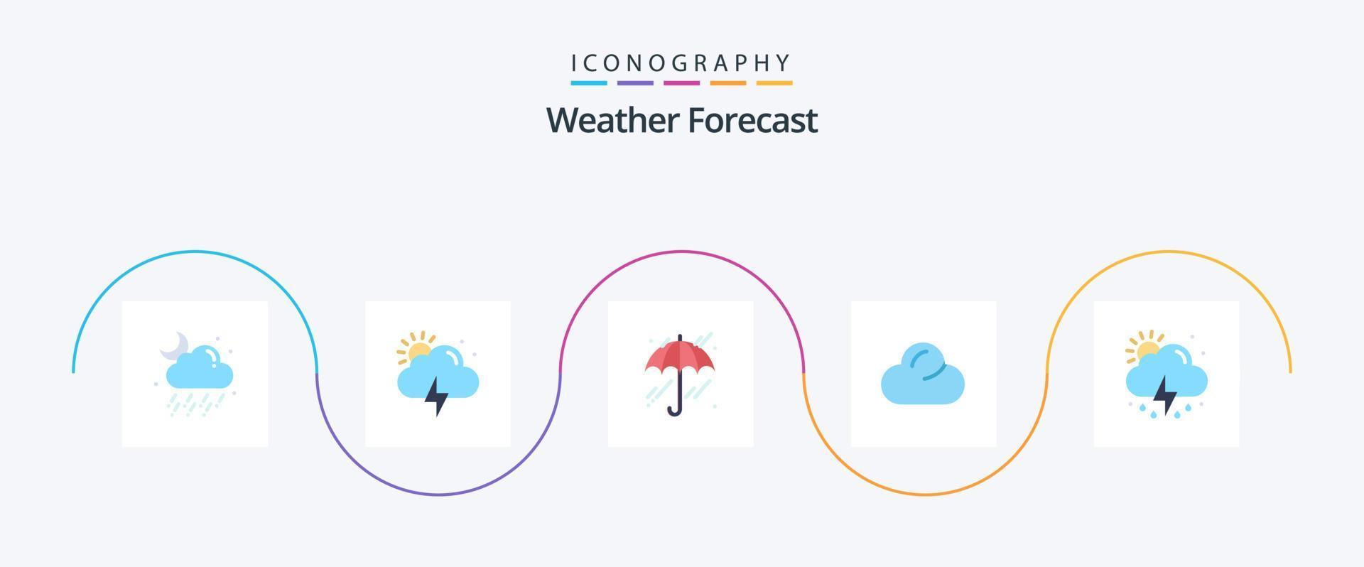 Weather Flat 5 Icon Pack Including . sun. weather. rain. overcast vector