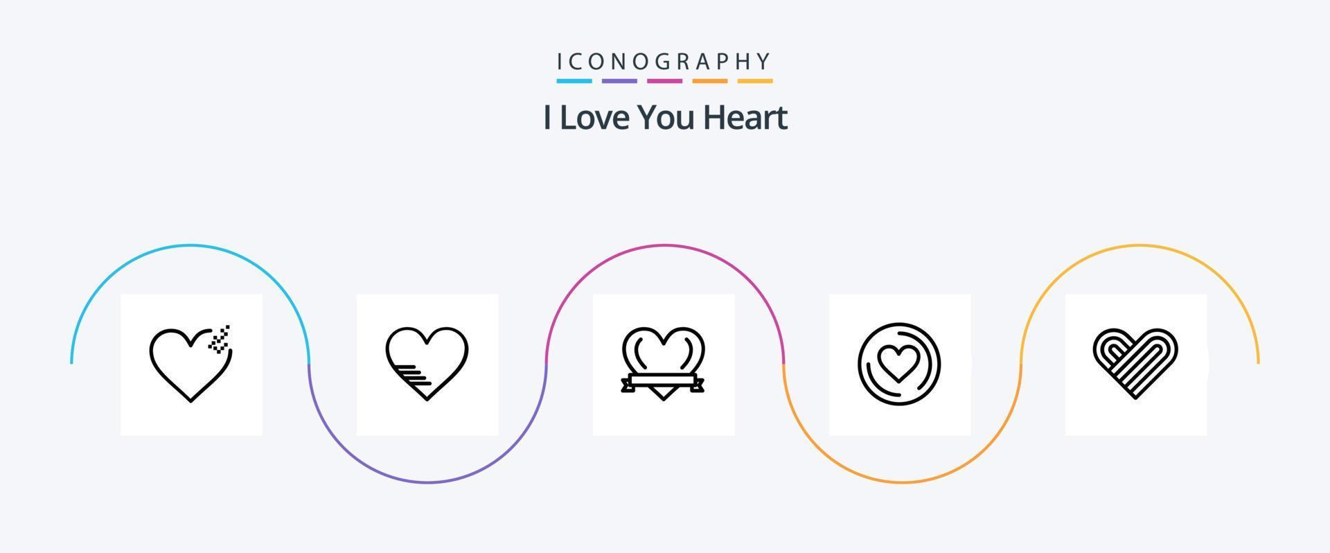 Heart Line 5 Icon Pack Including . valentine. love. love. love vector