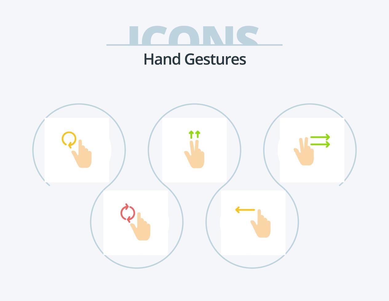 Hand Gestures Flat Icon Pack 5 Icon Design. right. fingers. hand. ups. fingers vector