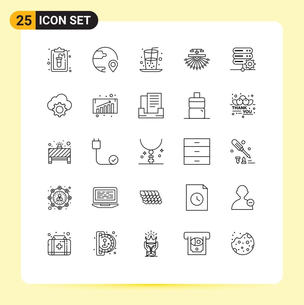 Set of 25 Modern UI Icons Symbols Signs for web site shipping site juice Editable Vector Design Elements