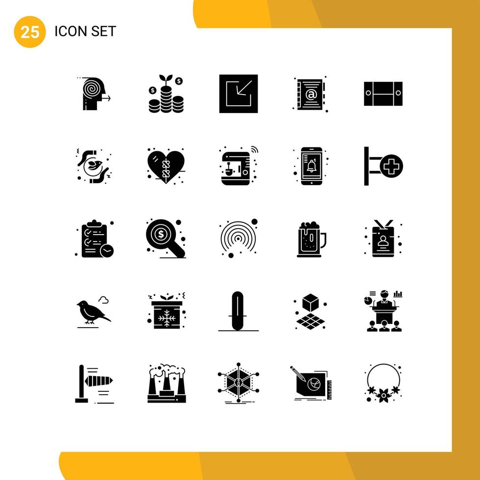 User Interface Pack of 25 Basic Solid Glyphs of home appliances desk download cabinet book Editable Vector Design Elements