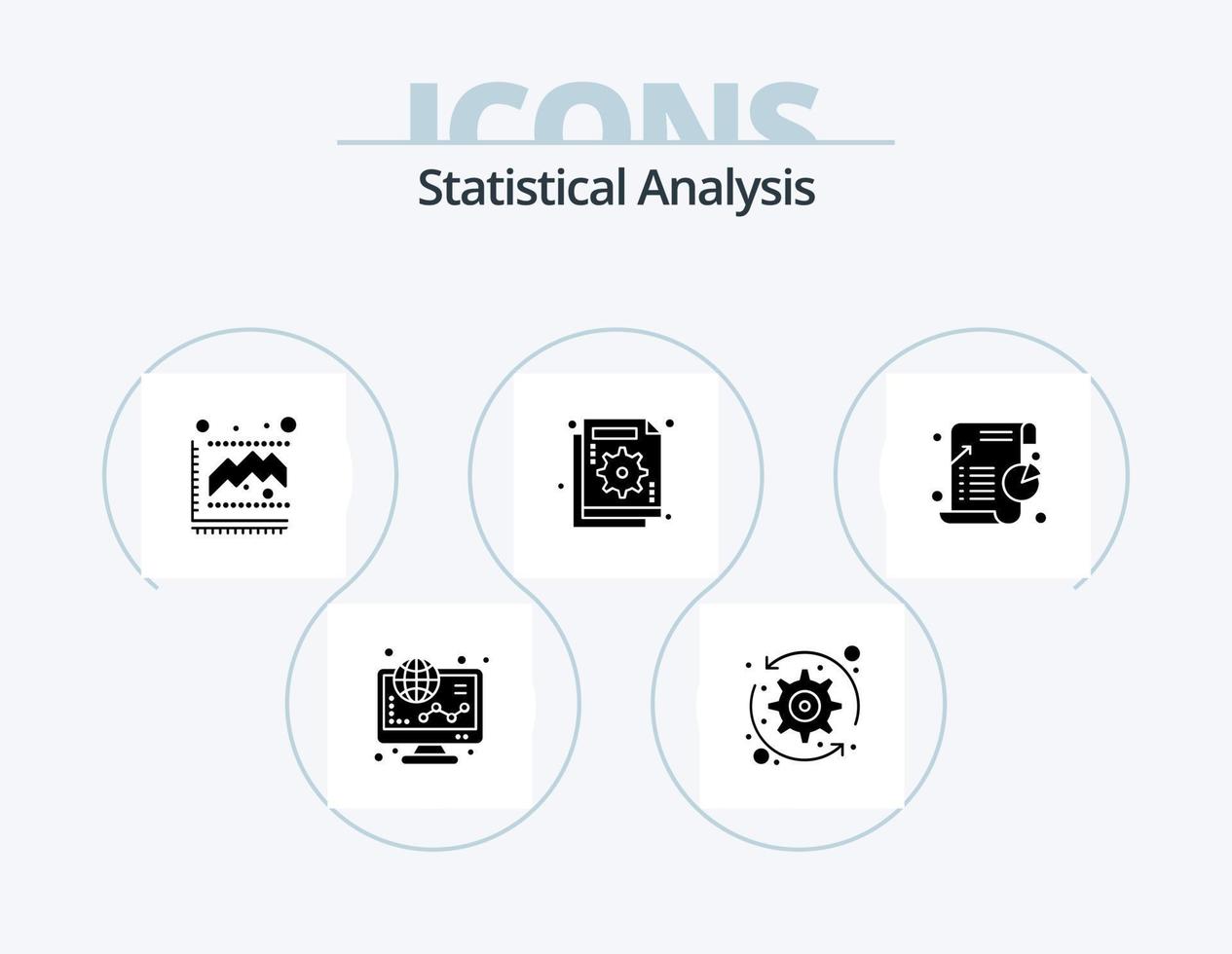 Statistical Analysis Glyph Icon Pack 5 Icon Design. graph. chart. system update. business. statistics vector