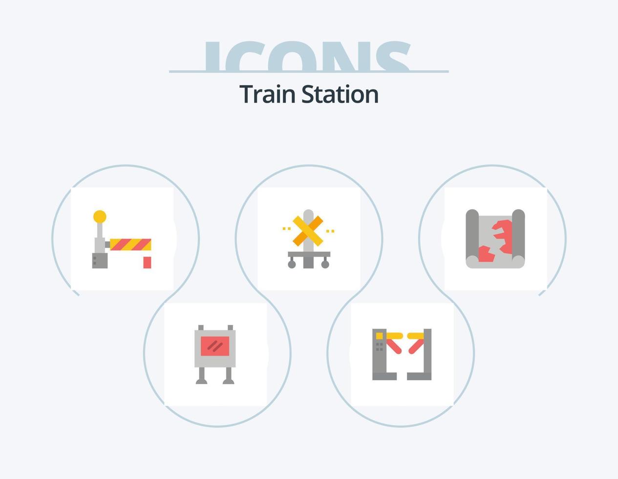 tren estación plano icono paquete 5 5 icono diseño. alfiler. ubicación. bandera. tren. firmar vector