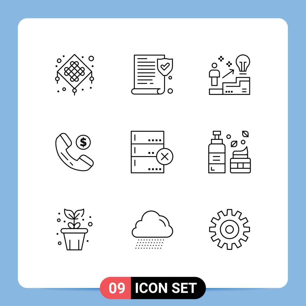 Modern Set of 9 Outlines Pictograph of devices cancel success shopping ecommerce Editable Vector Design Elements