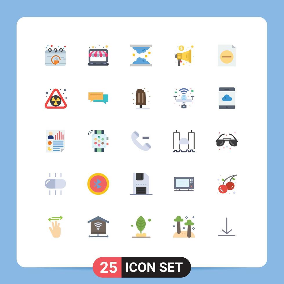 Modern Set of 25 Flat Colors and symbols such as megaphone advertising store skin skin Editable Vector Design Elements
