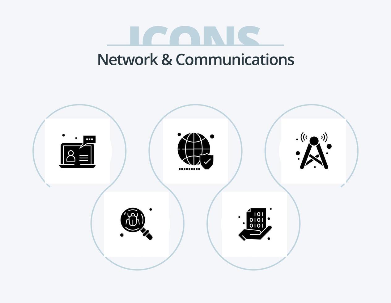 Network And Communications Glyph Icon Pack 5 Icon Design. website. globe. hand. help. user vector