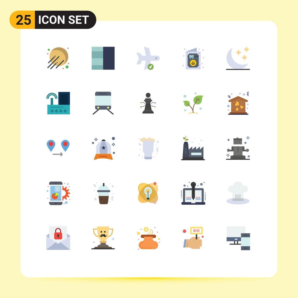 Universal Icon Symbols Group of 25 Modern Flat Colors of weather nature transport moon invitation Editable Vector Design Elements