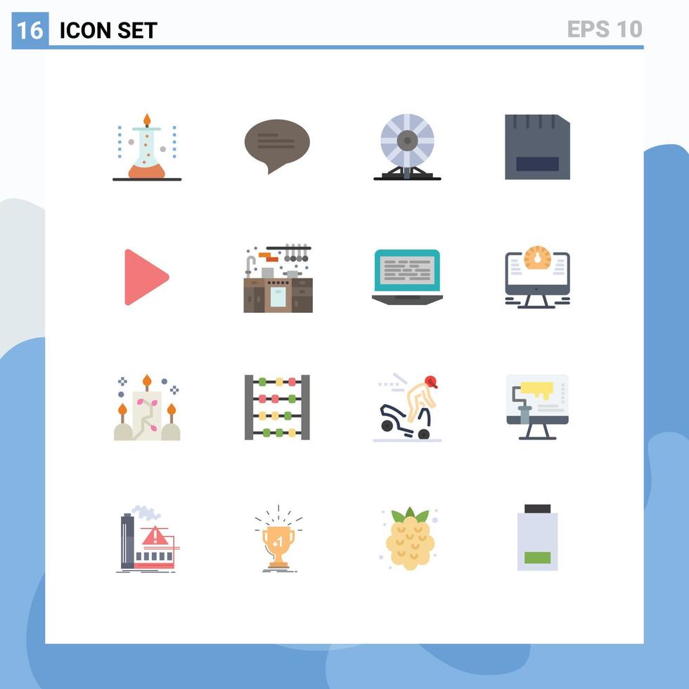 Modern Set of 16 Flat Colors Pictograph of hardware devices biochemistry computers motion Editable Pack of Creative Vector Design Elements