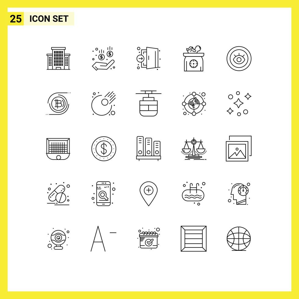 Set of 25 Modern UI Icons Symbols Signs for service kid er scales baby Editable Vector Design Elements