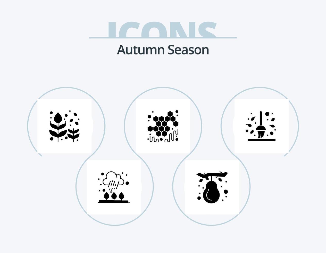 otoño glifo icono paquete 5 5 icono diseño. otoño. dulce. otoño. Miel. árbol vector