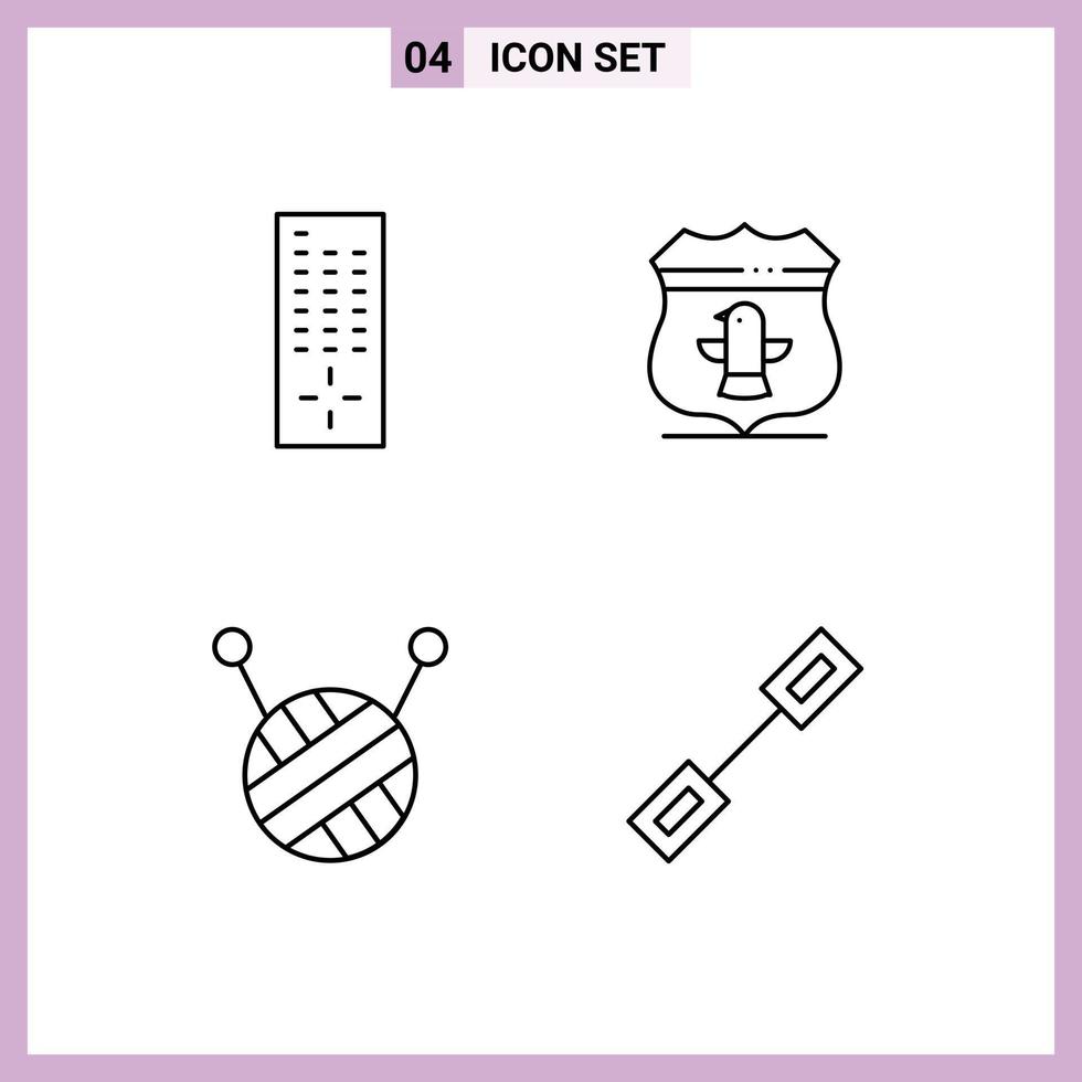 Pack of 4 Modern Filledline Flat Colors Signs and Symbols for Web Print Media such as control connection sheild security linked Editable Vector Design Elements