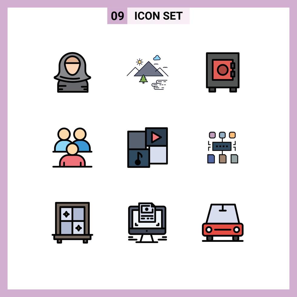 9 Creative Icons Modern Signs and Symbols of human corporate clouds conference user Editable Vector Design Elements