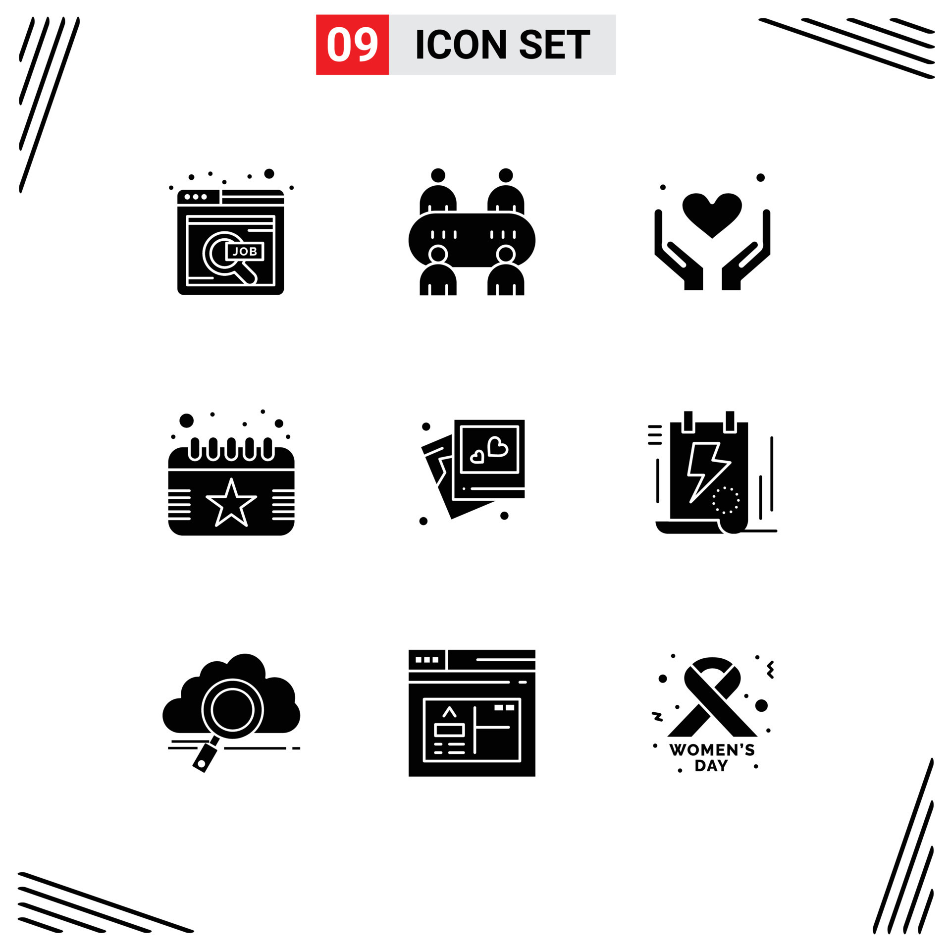 Group Of 9 Solid Glyphs Signs And Symbols For Heart Frame Love Date Day group-of-9-solid-glyphs-signs-and-symbols-for-heart-frame-love-date-day