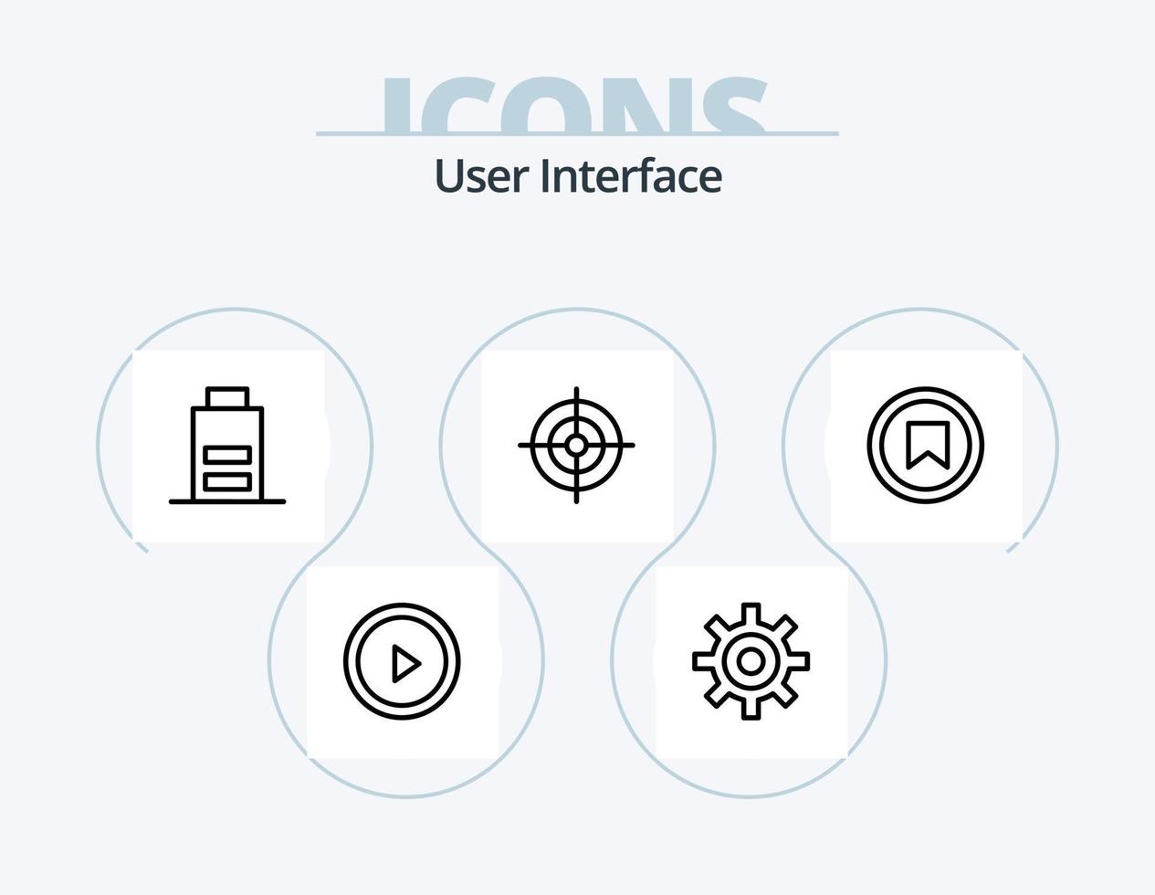 usuario interfaz línea icono paquete 5 5 icono diseño. interfaz. usuario. botón. tiempo. reloj vector