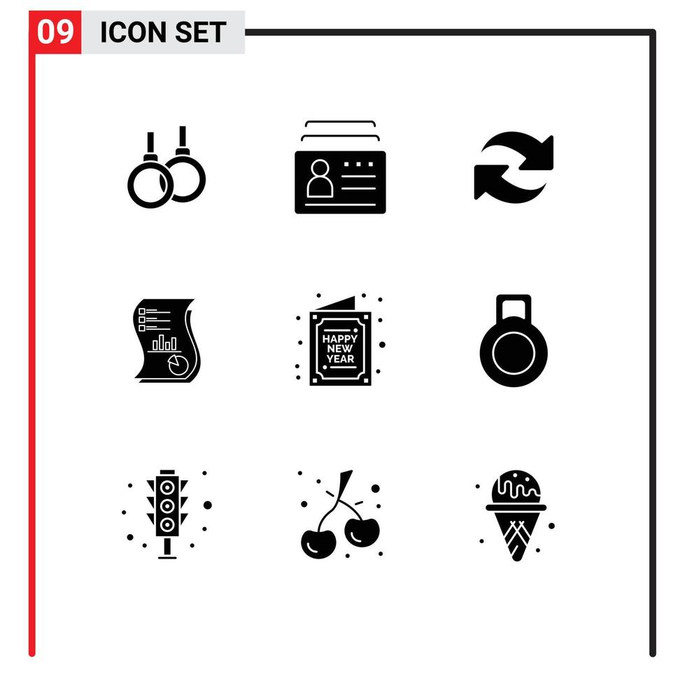 Stock Vector Icon Pack of 9 Line Signs and Symbols for marketing business identification analytics repeat Editable Vector Design Elements