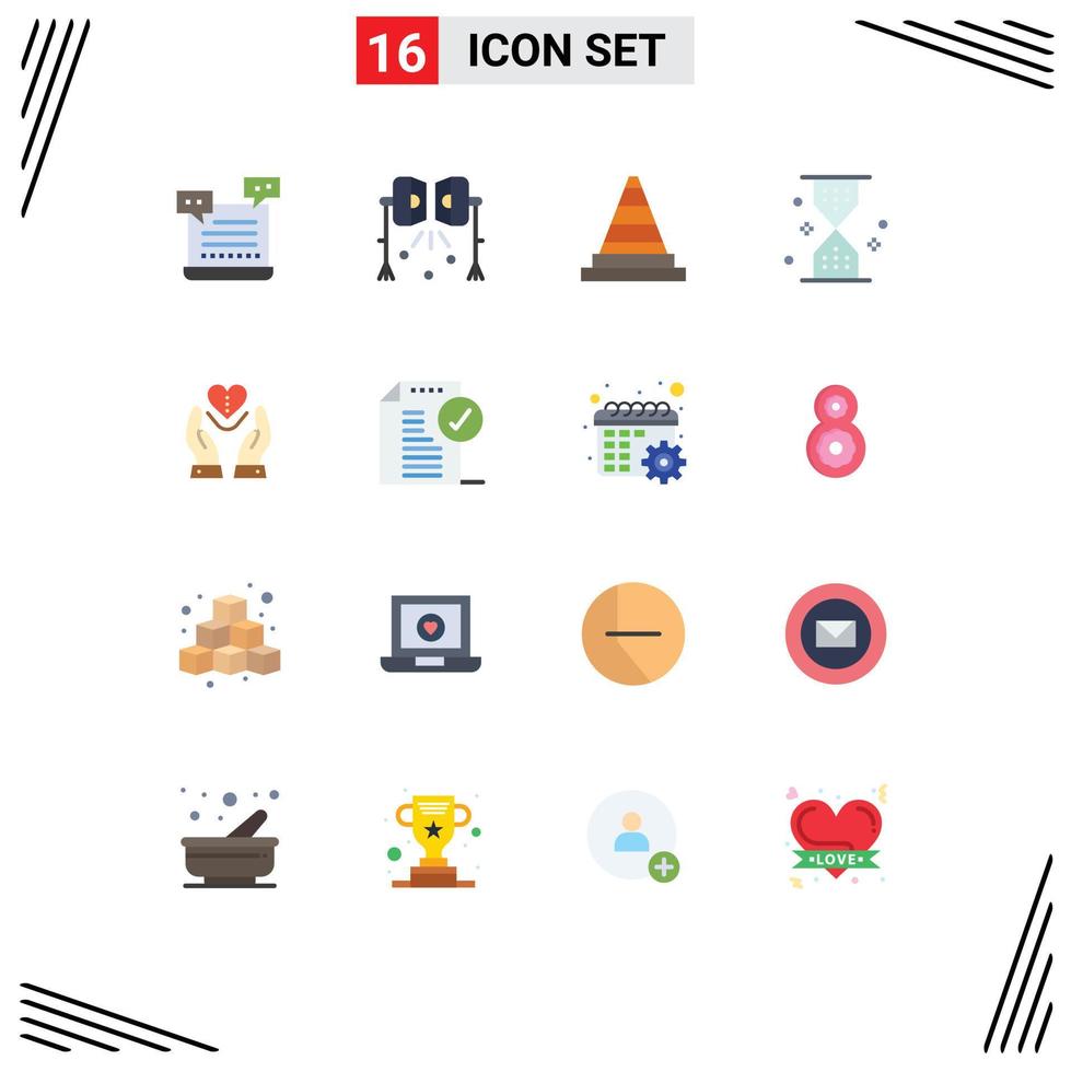 Set of 16 Modern UI Icons Symbols Signs for ui sand studio lightning clock signaling Editable Pack of Creative Vector Design Elements