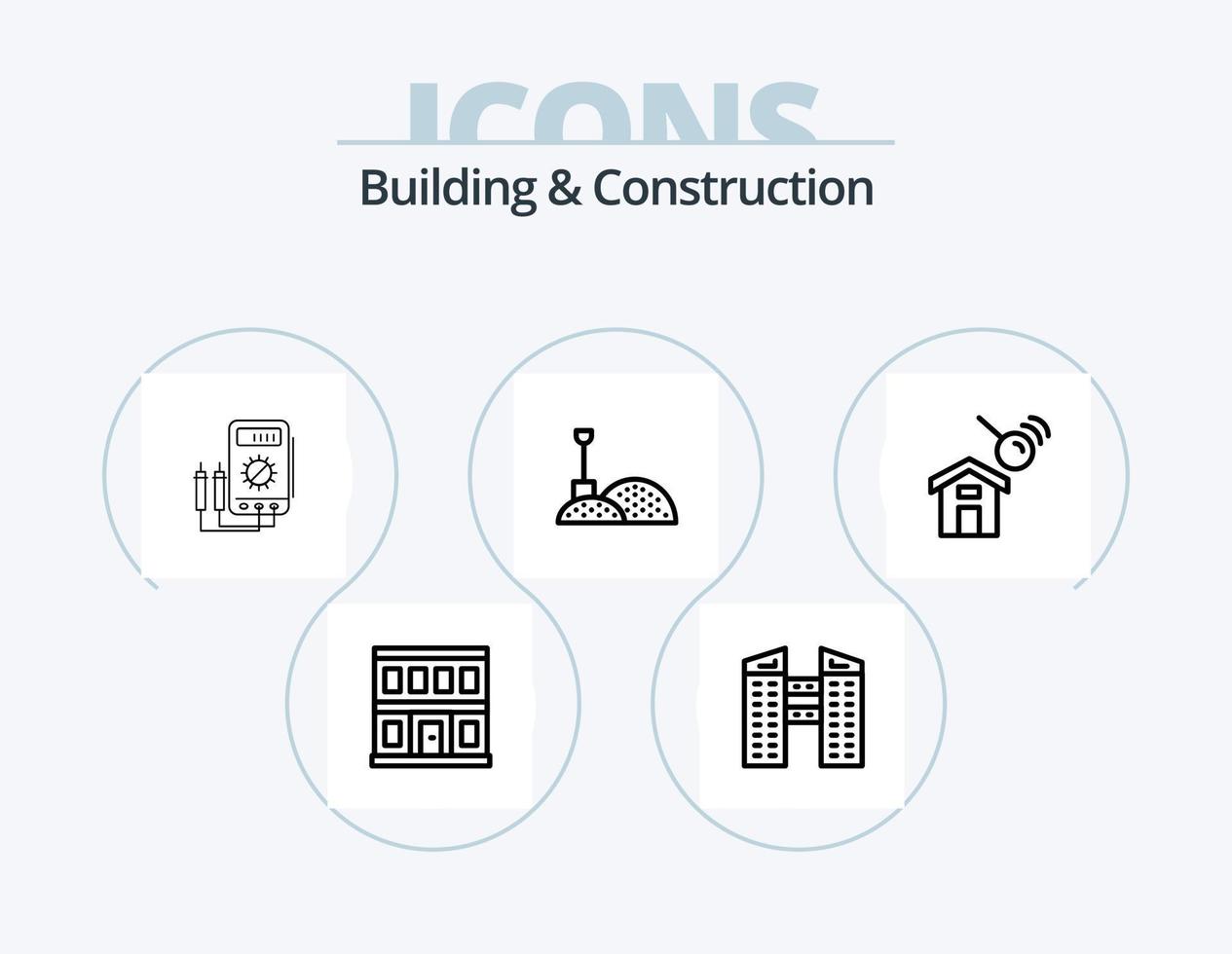 Building And Construction Line Icon Pack 5 Icon Design. motion. tied. helmet. swing. road vector