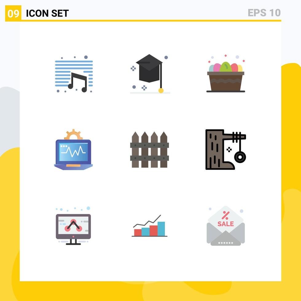 9 Creative Icons Modern Signs and Symbols of farm setting university computer food Editable Vector Design Elements