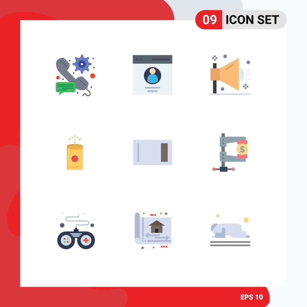 Pack of 9 Modern Flat Colors Signs and Symbols for Web Print Media such as appliances china user candle seo Editable Vector Design Elements