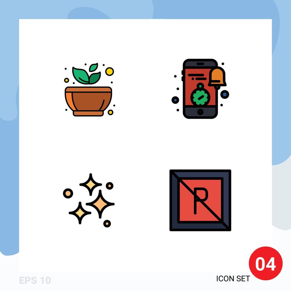 4 Creative Icons Modern Signs and Symbols of grinding news spa notification cleaning Editable Vector Design Elements