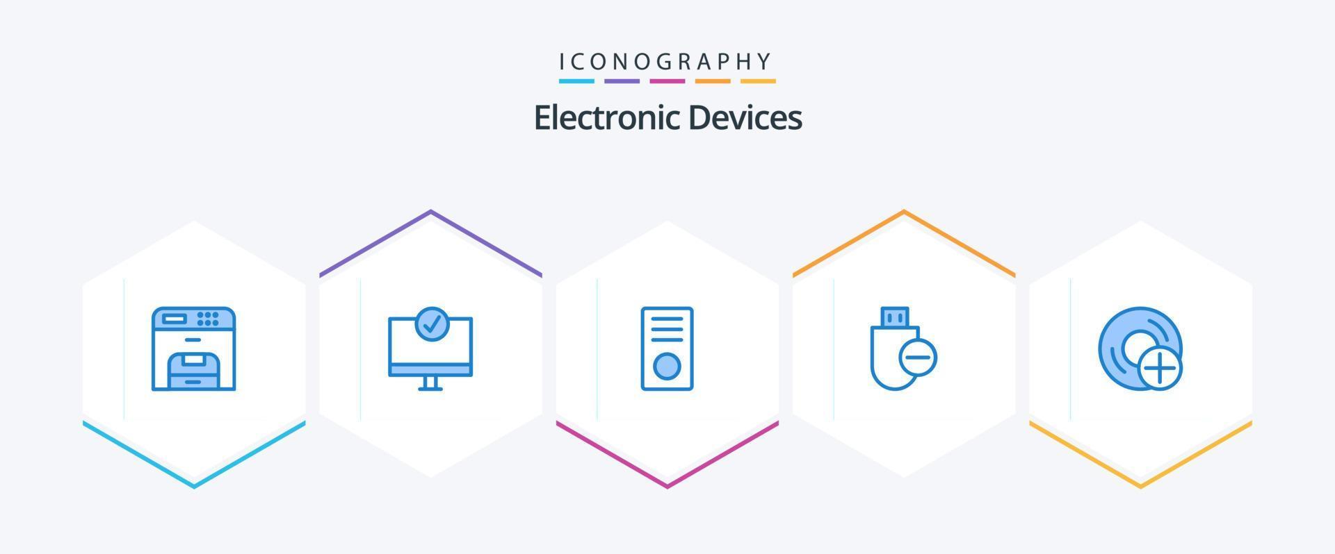 Devices 25 Blue icon pack including remove. devices. hardware. computers. gadget vector