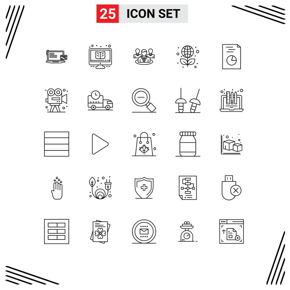 Modern Set of 25 Lines and symbols such as science globe education education gossip Editable Vector Design Elements