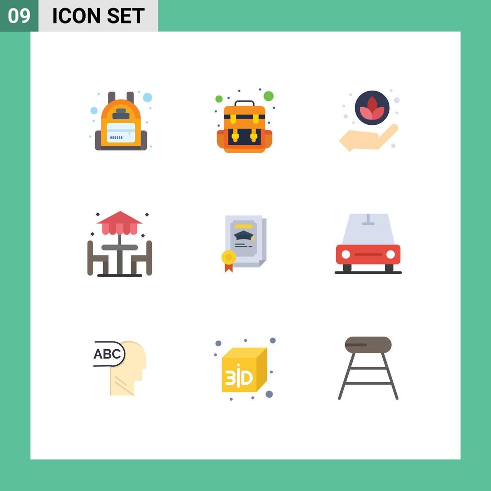 valores vector icono paquete de 9 9 línea señales y símbolos para coche certificado loto logro mueble editable vector diseño elementos